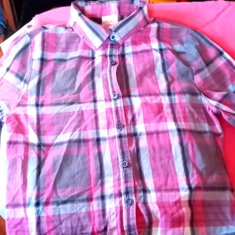 Pink button down shirt